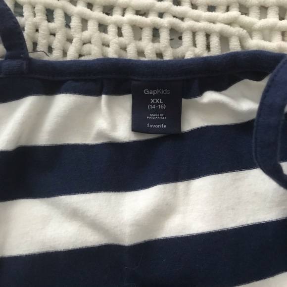 🧡 Striped white and navy blue romper - Picture 3 of 3